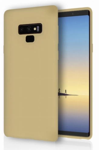 Samsung Galaxy Note 9 Kılıf İnce Soft Mat Renkli Esnek Silikon Kapak - Gold