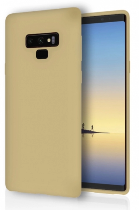 Samsung Galaxy Note 9 Kılıf İnce Soft Mat Renkli Esnek Silikon Kapak - Gold