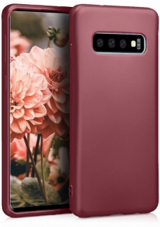 Samsung Galaxy S10 Kılıf İnce Soft Mat Renkli Esnek Silikon Kapak - Mürdüm