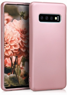 Samsung Galaxy S10 Kılıf İnce Soft Mat Renkli Esnek Silikon Kapak - Rose Gold