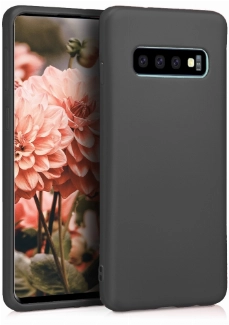 Samsung Galaxy S10 Kılıf İnce Soft Mat Renkli Esnek Silikon Kapak - Siyah