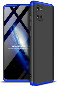 Samsung Galaxy S10 Lite Kılıf 3 Parçalı 360 Tam Korumalı Rubber AYS Kapak - Mavi Siyah