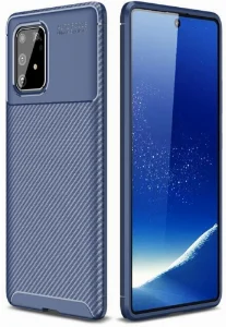 Samsung Galaxy S10 Lite Kılıf Karbon Serisi Mat Fiber Silikon Negro Kapak - Lacivert