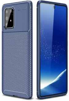 Samsung Galaxy S10 Lite Kılıf Silikon Parmak İzi Bırakmayan Karbon Soft Negro Kapak - Lacivert