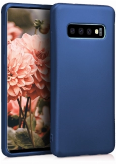 Samsung Galaxy S10 Plus Kılıf İnce Soft Mat Renkli Esnek Silikon Kapak - Lacivert