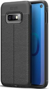 Samsung Galaxy S10e Kılıf Deri Görünümlü Parmak İzi Bırakmaz Niss Silikon - Siyah