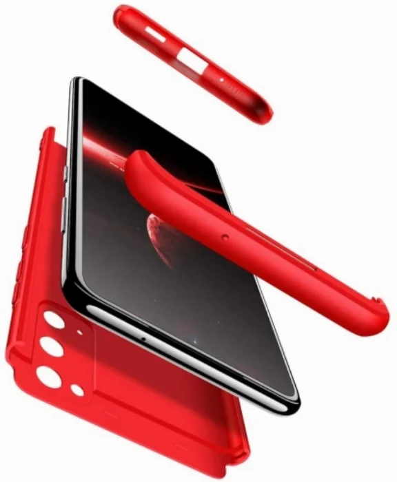 Samsung Galaxy S20 FE Kılıf 3 Parçalı 360 Tam Korumalı Rubber AYS Kapak - Kırmızı