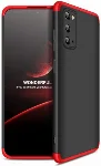 Samsung Galaxy S20 FE Kılıf 3 Parçalı 360 Tam Korumalı Rubber AYS Kapak - Kırmızı Siyah