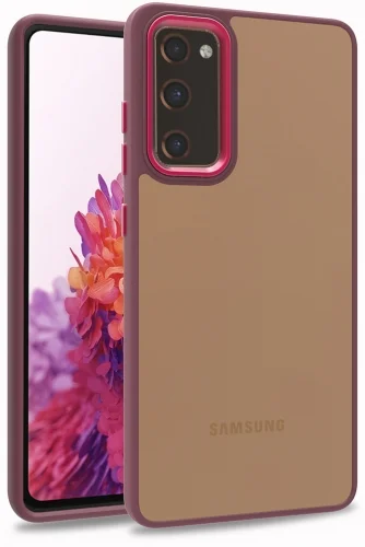 Samsung Galaxy S20 FE Kılıf Electro Silikon Renkli Flora Kapak - Kırmızı