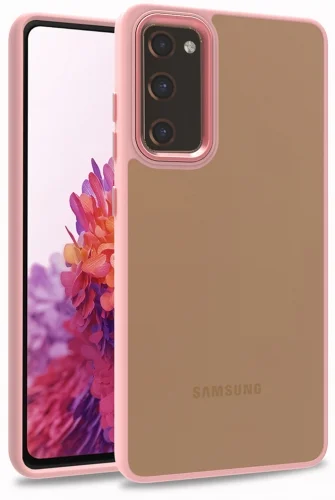 Samsung Galaxy S20 FE Kılıf Electro Silikon Renkli Flora Kapak - Rose Gold