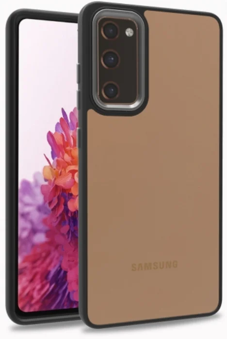 Samsung Galaxy S20 FE Kılıf Electro Silikon Renkli Flora Kapak - Siyah
