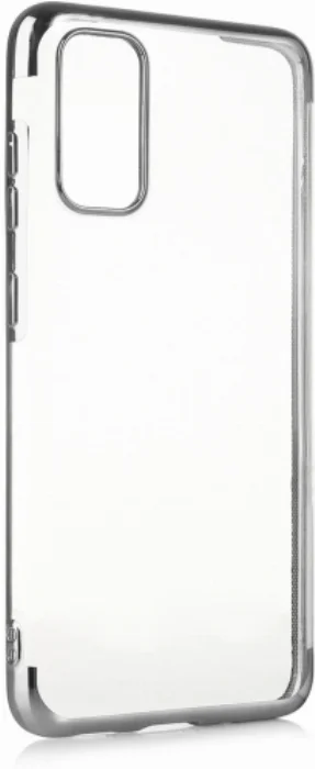 Samsung Galaxy S20 FE Kılıf Renkli Köşeli Lazer Şeffaf Esnek Silikon - Gümüş