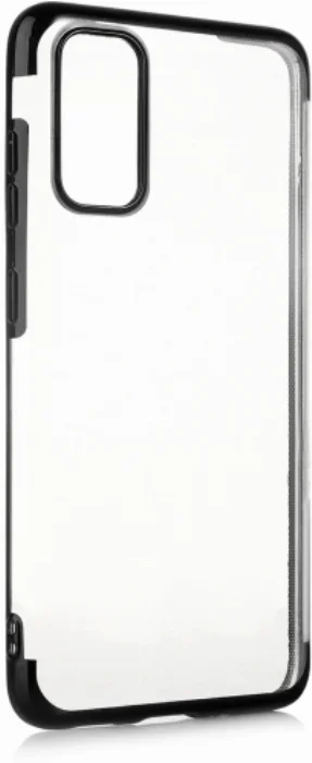 Samsung Galaxy S20 FE Kılıf Renkli Köşeli Lazer Şeffaf Esnek Silikon - Siyah