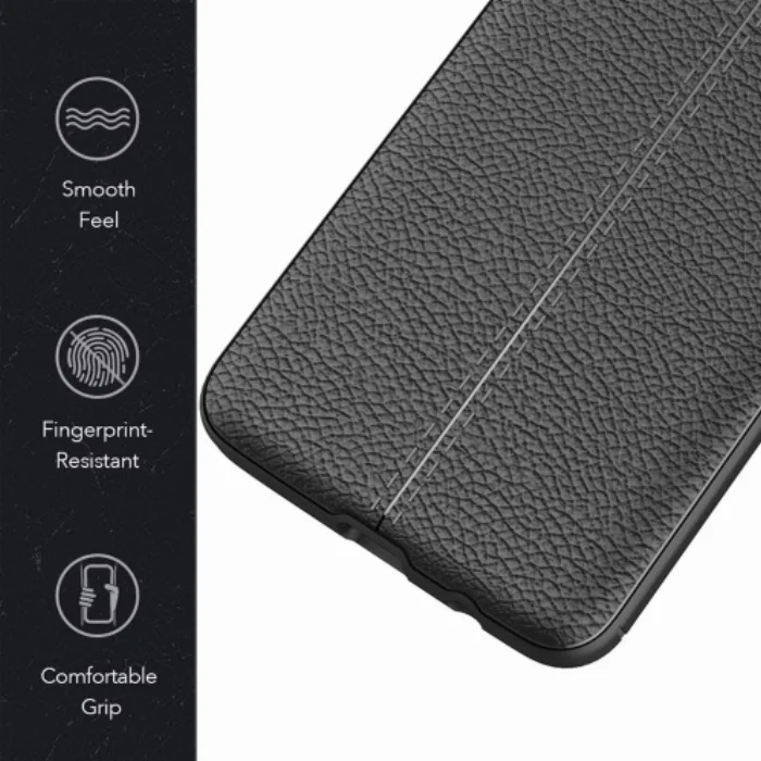Samsung Galaxy S20 FE Kılıf Deri Görünümlü Parmak İzi Bırakmaz Niss Silikon - Siyah