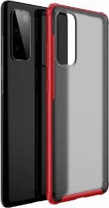 Samsung Galaxy S20 FE Kılıf Volks Serisi Kenarları Silikon Arkası Şeffaf Sert Kapak - Kırmızı