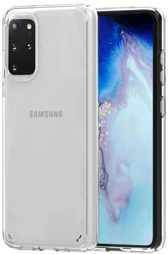Samsung Galaxy S20 Plus Kılıf Korumalı Kenarları Silikon Arkası Sert Coss Kapak  - Şeffaf