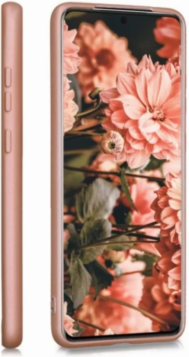 Samsung Galaxy S20 Ultra Kılıf İnce Mat Esnek Silikon - Rose Gold