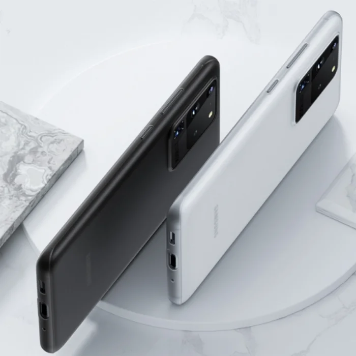 Samsung Galaxy S20 Ultra Kılıf Mat Şeffaf Esnek Kaliteli Ultra İnce PP Silikon  - Beyaz