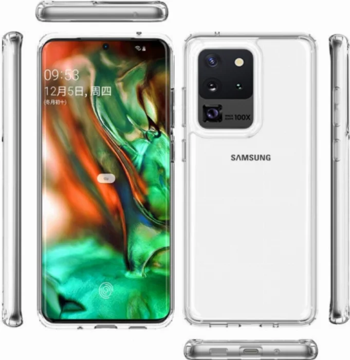 Samsung Galaxy S20 Ultra Kılıf Korumalı Kenarları Silikon Arkası Sert Coss Kapak  - Şeffaf