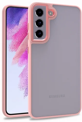 Samsung Galaxy S21 FE Kılıf Electro Silikon Renkli Flora Kapak - Rose Gold