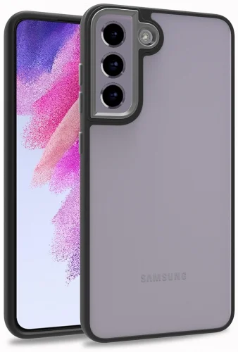 Samsung Galaxy S21 FE Kılıf Electro Silikon Renkli Flora Kapak - Siyah