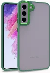 Samsung Galaxy S21 FE Kılıf Electro Silikon Renkli Flora Kapak - Yeşil