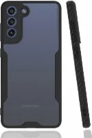 Samsung Galaxy S21 FE Kılıf Kamera Lens Korumalı Arkası Şeffaf Silikon Kapak - Siyah
