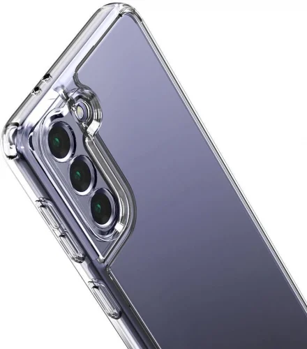 Samsung Galaxy S21 FE Kılıf Lux Korumalı Kenarları Silikon Arkası Sert Coss Kapak - Şeffaf
