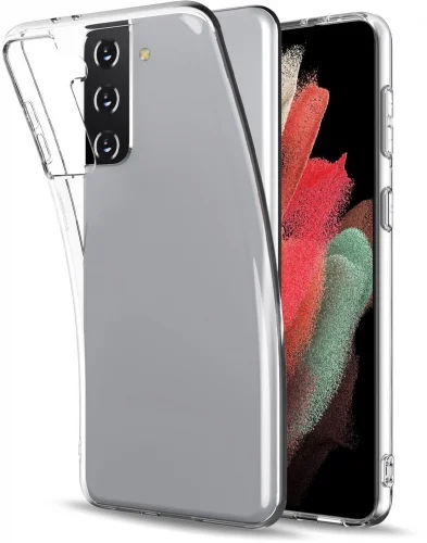 Samsung Galaxy S21 Kılıf Ultra İnce Esnek Süper Silikon 0.3mm - Şeffaf