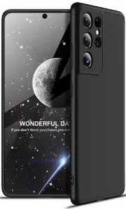 Samsung Galaxy S21 Ultra Kılıf 3 Parçalı 360 Tam Korumalı Rubber AYS Kapak - Siyah