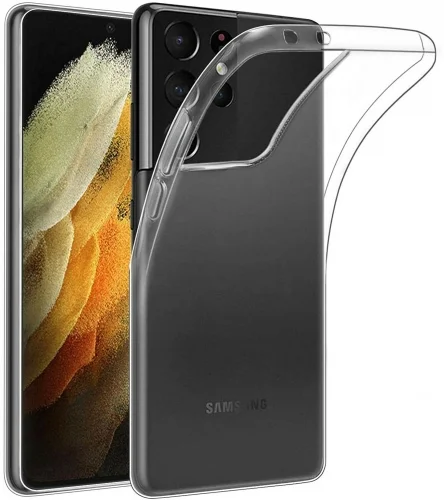 Samsung Galaxy S21 Ultra Kılıf Ultra İnce Esnek Süper Silikon 0.3mm - Şeffaf
