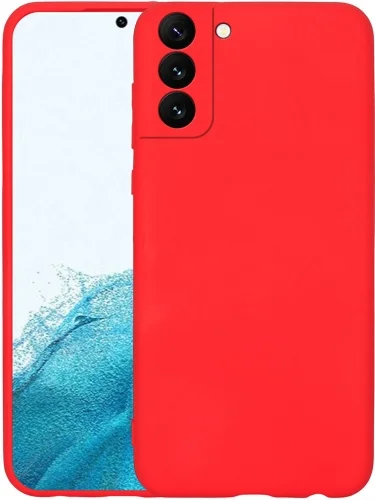 Samsung Galaxy S22 Kılıf İçi Kadife Mat Mara Lansman Silikon Kapak  - Kırmızı