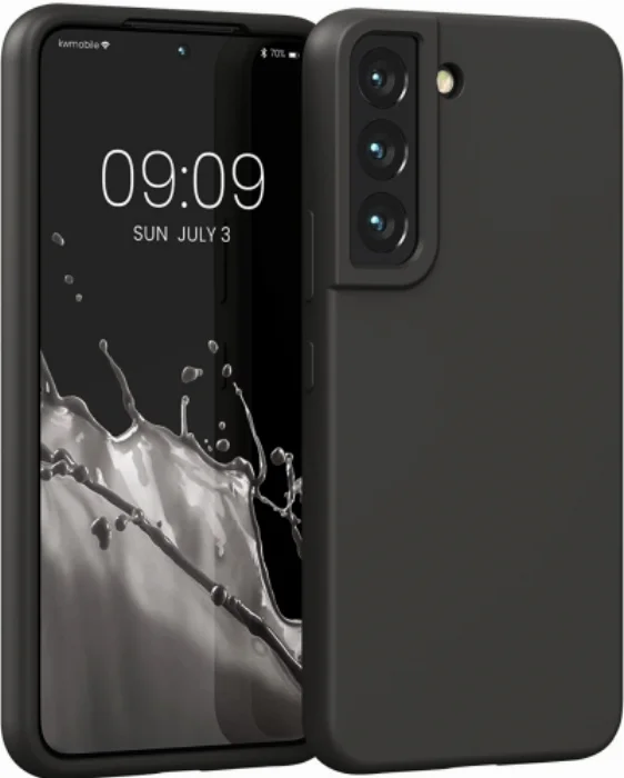 Samsung Galaxy S22 Kılıf İnce Mat Esnek Silikon - Siyah