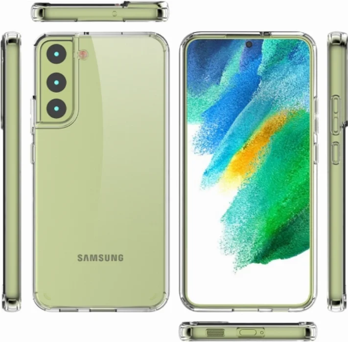 Samsung Galaxy S22 Kılıf Korumalı Kenarları Silikon Arkası Sert Coss Kapak  - Şeffaf