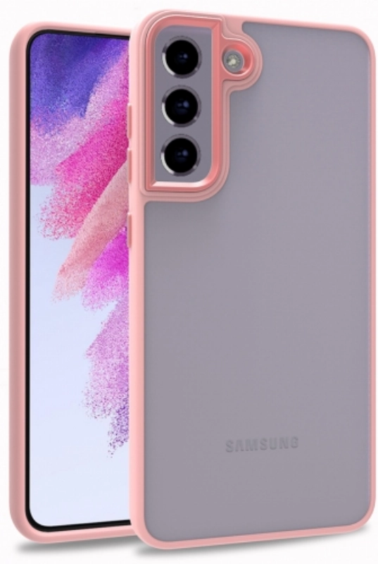 Samsung Galaxy S22 Plus Kılıf Electro Silikon Renkli Flora Kapak - Rose Gold