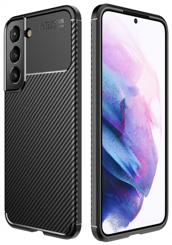 Samsung Galaxy S22 Plus Kılıf Karbon Serisi Mat Fiber Silikon Negro Kapak - Siyah