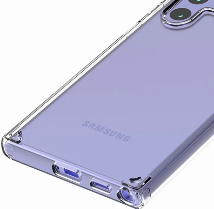 Samsung Galaxy S22 Ultra Kılıf Korumalı Kenarları Silikon Arkası Sert Coss Kapak  - Şeffaf