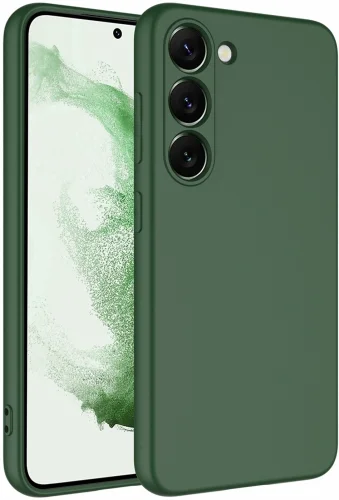 Samsung Galaxy S23 FE Kılıf İçi Kadife Mat Mara Lansman Silikon Kapak  - Koyu Yeşil