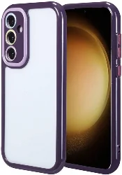 Samsung Galaxy S23 FE Kılıf Kamera Korumalı Renkli Kenar ve Çerçeve Tasarımlı Vitamin Kapak - Koyu Mor
