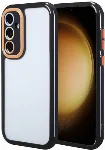Samsung Galaxy S23 FE Kılıf Kamera Korumalı Renkli Kenar ve Çerçeve Tasarımlı Vitamin Kapak - Siyah