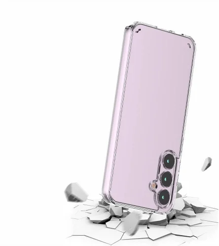 Samsung Galaxy S23 FE Kılıf Lux Korumalı Kenarları Silikon Arkası Sert Coss Kapak - Şeffaf