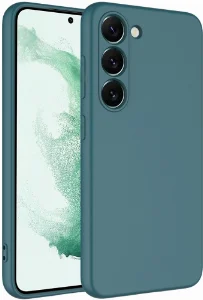 Samsung Galaxy S23 Kılıf İçi Kadife Mat Mara Lansman Silikon Kapak  - Yeşil