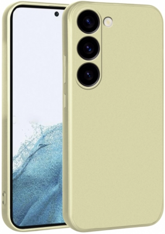 Samsung Galaxy S23 Kılıf İnce Soft Mat Renkli Esnek Silikon Kapak - Gold