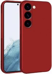Samsung Galaxy S23 Kılıf İnce Mat Esnek Silikon - Kırmızı