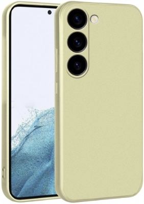 Samsung Galaxy S23 Plus Kılıf İnce Soft Mat Renkli Esnek Silikon Kapak - Gold