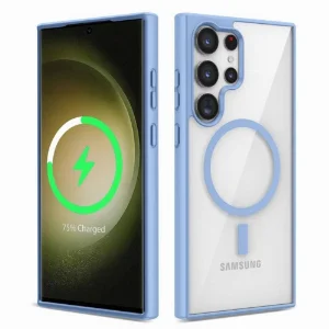 Samsung Galaxy S23 Ultra Kılıf Magsafe Wireless Şarj Özellikli Silikon Zore Ege Kapak - Mavi