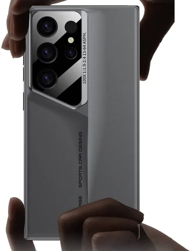 Samsung Galaxy S23 Ultra Kılıf Ultra İnce Kameralı Korumalı Sert Rubber Procase Kapak - Gri