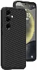 Samsung Galaxy S24 Plus Kılıf Magsafe Şarj Özellikli Karbon Fiber Görünümlü T-Karbon Kapak - Siyah