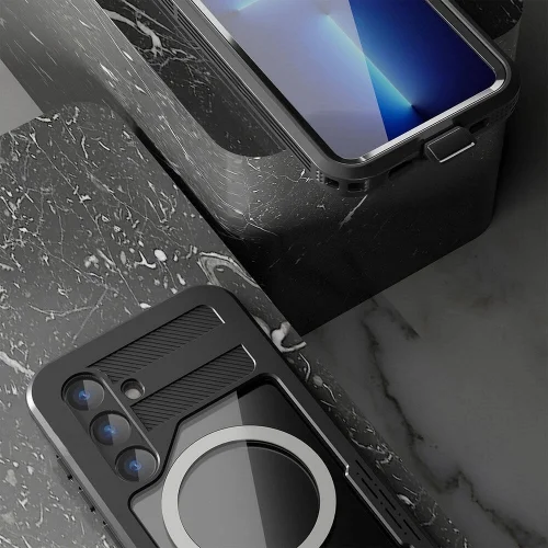 Samsung Galaxy S24 Plus Kılıf Su Geçirmez Toza Dayanıklı IP68 Sertifikalı 360 Tam Koruma Kapak - Siyah