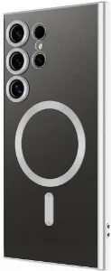 Samsung Galaxy S24 Ultra Kılıf Kamera Korumalı Şeffaf Magsafe Wireless Şarj Özellikli Demre Kapak - Gümüş